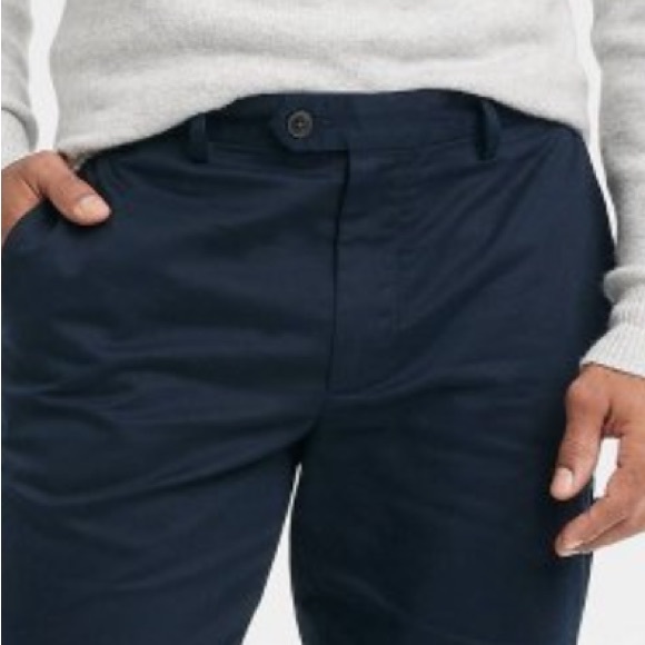 NWT Men's Extended Tab Slim Fit Goodfellow & Co Trousers 32x30 Navy Blue - Picture 3 of 8